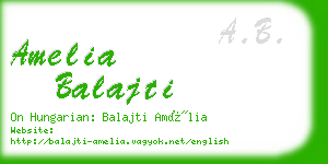 amelia balajti business card